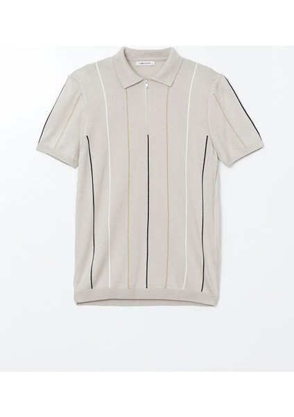 Yeni Sezon Polo Yaka Kısa Kollu Çizgili Erkek Triko Kazak indirimleri