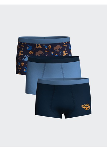 Yeni Sezon Baskılı Erkek Çocuk Boxer 3'lü