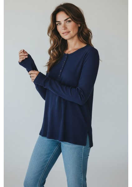 Kadın Yaka Düğme Detaylı Mevsimlik Bluz fiyatları