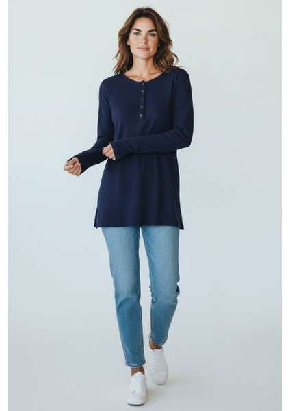 Kadın Yaka Düğme Detaylı Mevsimlik Bluz modelleri