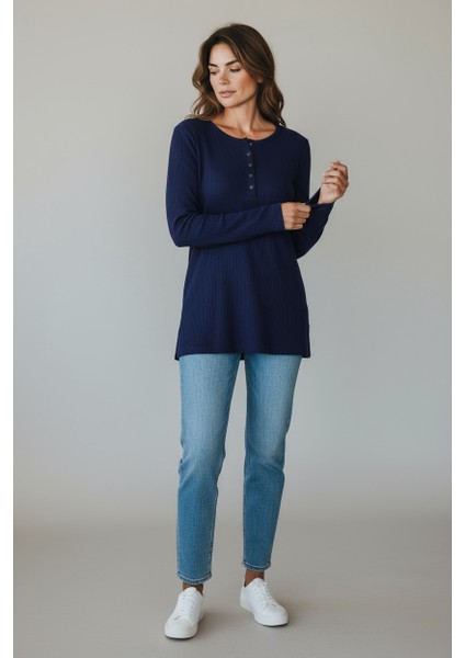 Kadın Yaka Düğme Detaylı Mevsimlik Bluz fırsatları