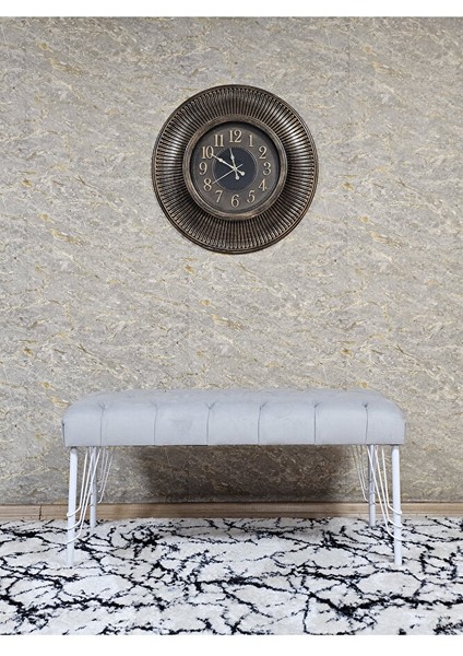 Beyaz Boyalı Tel Ayaklı 90 cm Puf Bench - Puf - Bench - Kasalı Oturak - Oturak - Yatak Ucu Puf Gri Renk 90 x 41 Boyut/ebat modelleri