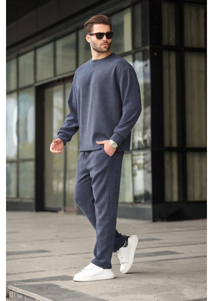 Lacivert Bisiklet Yaka Erkek Kadife Takım E7337 fiyatları