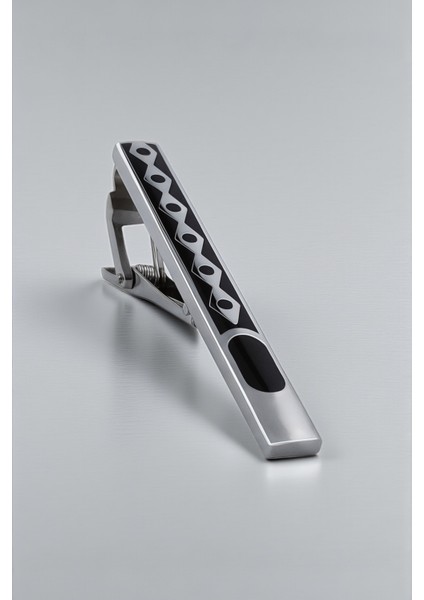 Kuşgözü Desen Siyah Kravat İğnesi