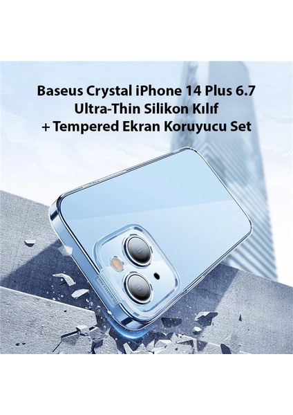 Baseus Crystal iPhone 14 Plus 6.7 Ultra-Thin Silikon Kılıf + Tempered Ekran Koruyu - MRK3593-2431 fiyatları