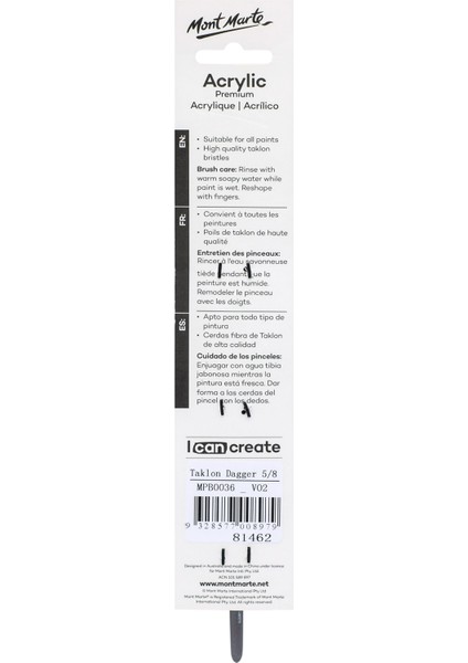 mm Sanatçı Akrilik Fırçası Premium Taklon Hançer 5/8 fiyatları