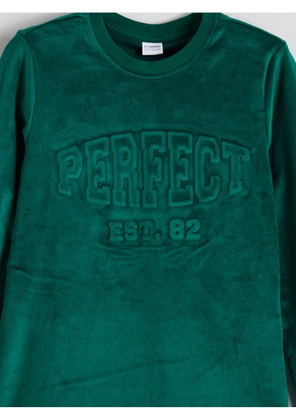 Yeni Sezon Bisiklet Yaka Kadife Erkek Çocuk Pijama Takımı modelleri