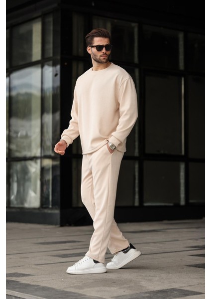 Bej Bisiklet Yaka Erkek Kadife Takım E7337 fiyatları