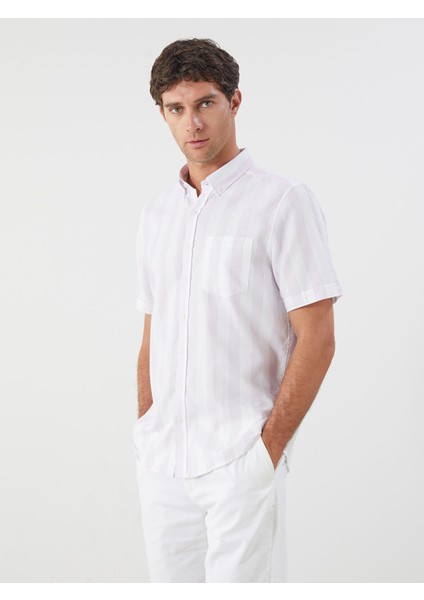 Yeni Sezon Regular Fit Armürlü Cepli Erkek Gömlek