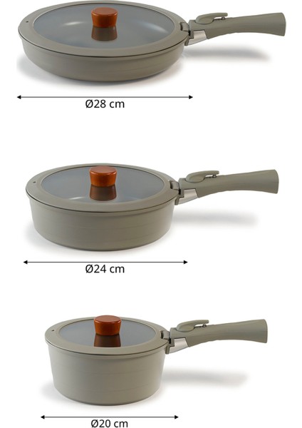 Midas Gri 15 Parça Ayrılabilen Saplı Iç Içe Geçebilen Indüksiyonlu Tencere ve Tava Seti fiyatları
