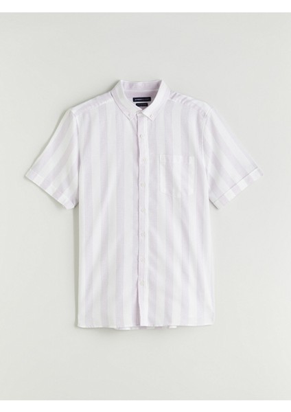 Yeni Sezon Regular Fit Armürlü Cepli Erkek Gömlek indirimleri