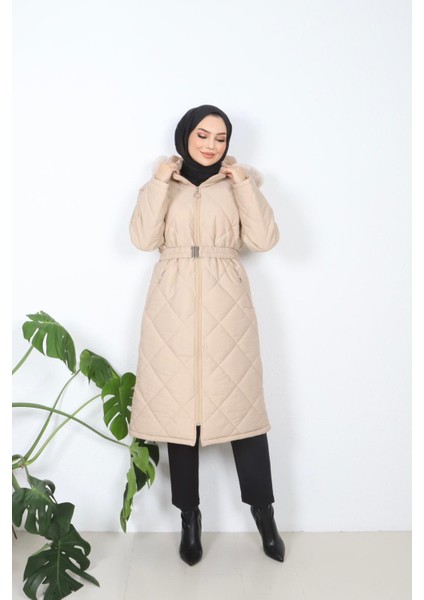 Günay Kadın Kemerli Astarlı Kapitone Mont fiyatları