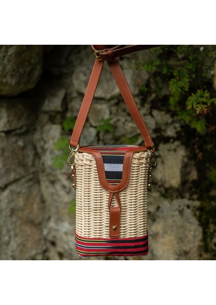 Parpali - Taba Deri Hasır Sepet Çanta modelleri
