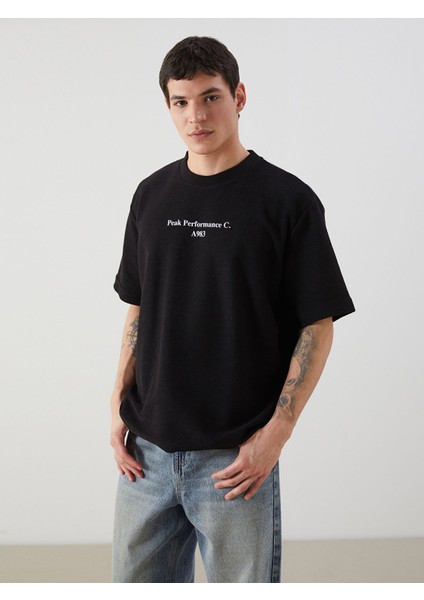 Yeni Sezon Bisiklet Yaka Kısa Kollu Baskılı Erkek Sweatshirt