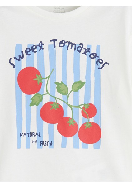 Yeni Sezon Bisiklet Yaka Baskılı Kız Bebek Tişört modelleri