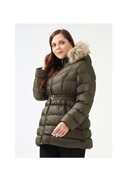 Haki Kadın Kürklü Mont 22KSL6022