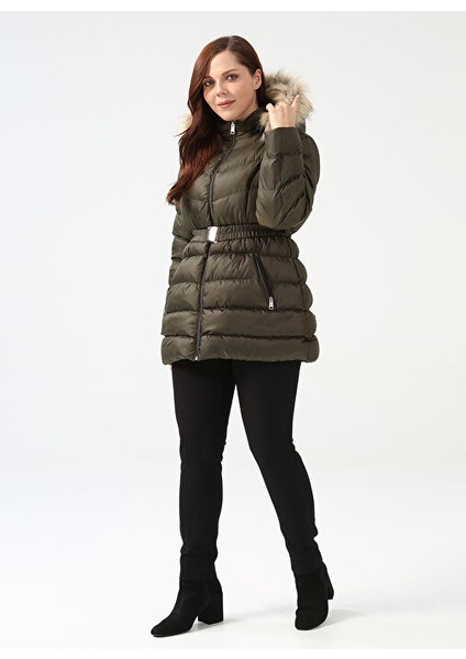 Haki Kadın Kürklü Mont 22KSL6022 fiyatları
