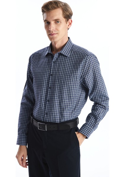 Yeni Sezon Regular Fit Uzun Kollu Ekose Gabardin Erkek Gömlek