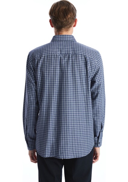 Yeni Sezon Regular Fit Uzun Kollu Ekose Gabardin Erkek Gömlek fırsatları
