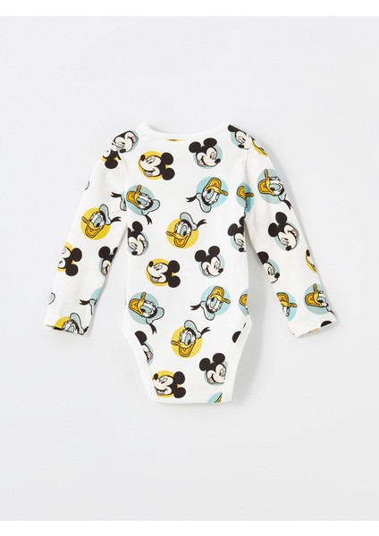 Yeni Sezon Mickey Mouse Baskılı Erkek Bebek Çıtçıtlı Body ve Pantolon 2'li fırsatları