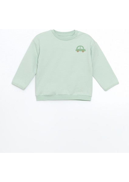 Yeni Sezon Bisiklet Yaka Baskılı Erkek Bebek Sweatshirt ve Eşofman Alt 2'li fiyatları