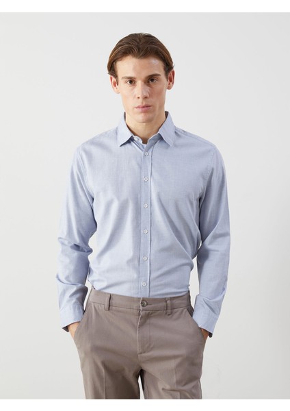 Yeni Sezon Regular Fit Uzun Kollu Poplin Erkek Gömlek