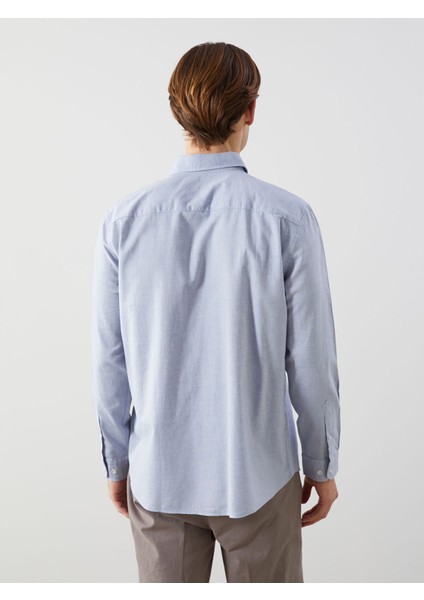 Yeni Sezon Regular Fit Uzun Kollu Poplin Erkek Gömlek fırsatları