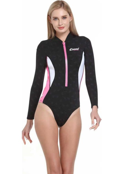 Termico Lady Shorty Uzun Kol Yüzücü Elbisesi 2mm - No:3 / M-Black / Pınk / Whıte modelleri