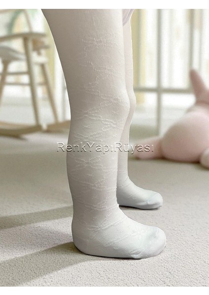 % 80 Pamuklu Kendinden Desenli Kız Çocuk Kilotlu Çorap Kaliteli Kız Çocuk Külotlu Çorap