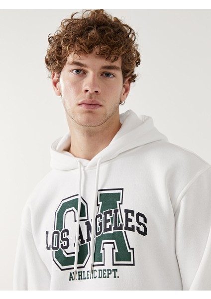 Yeni Sezon Uzun Kollu Baskılı Erkek Kalın Hoodie