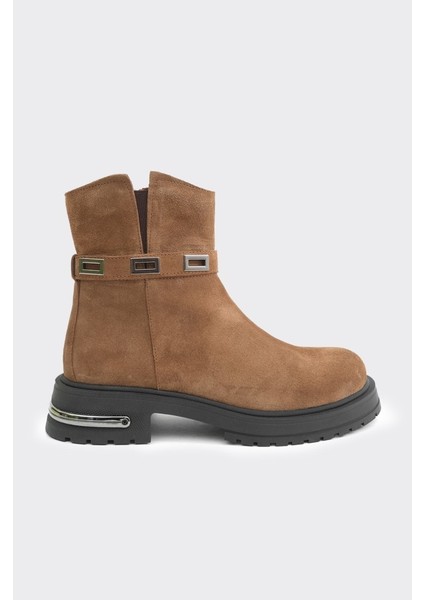 Fermuarlı Hakiki Deri Kadın Bot