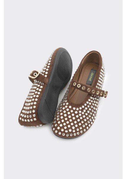 Taş Aksesuarlı Bilekten Bantlı Kadın Babet indirimleri