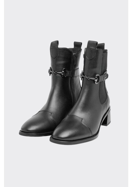 Fermuarlı Tokalı Hakiki Deri Kadın Bot fiyatları