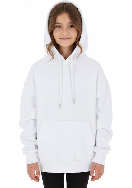 Kız Çocuk Sweatshirt Kapüşonlu Şardonlu Kışlık