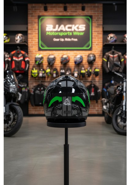 Nukro YM-853 Combat Green Black Kapalı Kask | Pinlock 30 Dahil | Üst Düzey Güvenlik ve Konfor modelleri