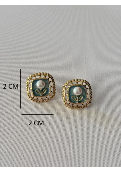 Vintage Çerçeveli Inci Detaylı Renkli Kadın Küpe fiyatları