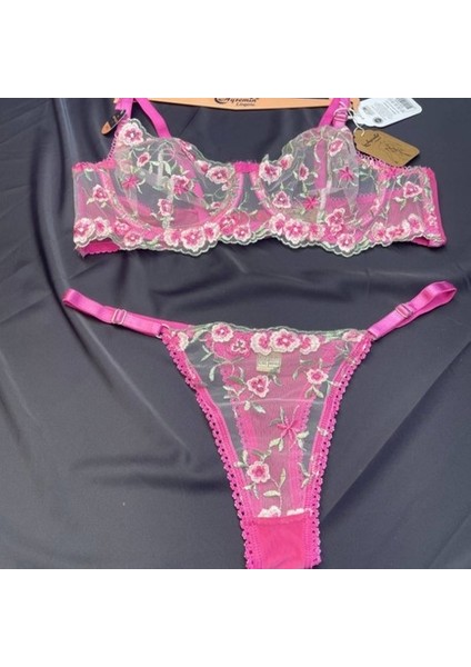 Üç Renk Brode B Kap Sütyen Takım Pembe fiyatları