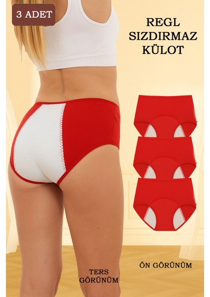 3'lü Regl Külodu Yüksek Bel Sızdırmaz Çok Katmanlı Süper Emici Yıkanabilir ve Konforlu