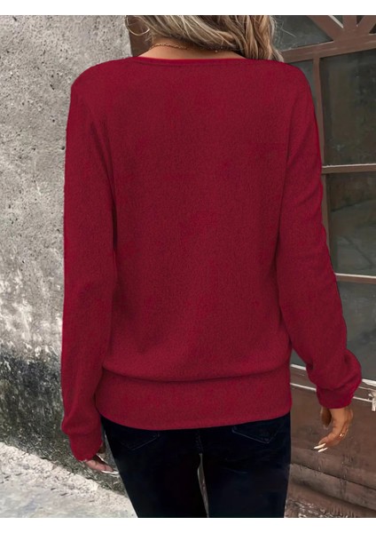 Kadın Uzun Kollu Kruvaze Yaka Kol ve Etek Ucu Manşet Detay Yumoş Bluz fiyatları