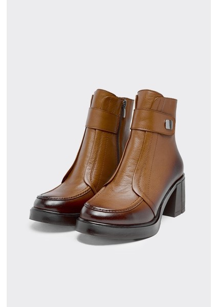 Hakiki Deri Kalın Topuklu Kadın Bot fiyatları