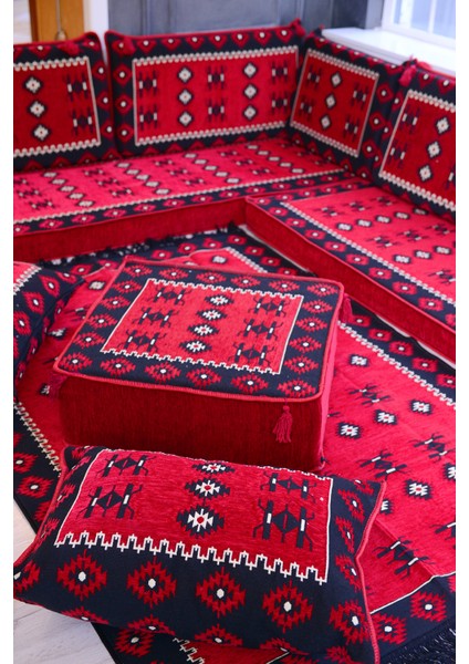 Şark Köşesi Takımı Konsepti Yemen Modeli Koltuk Takımı Sünger Dahil (18 Parça)