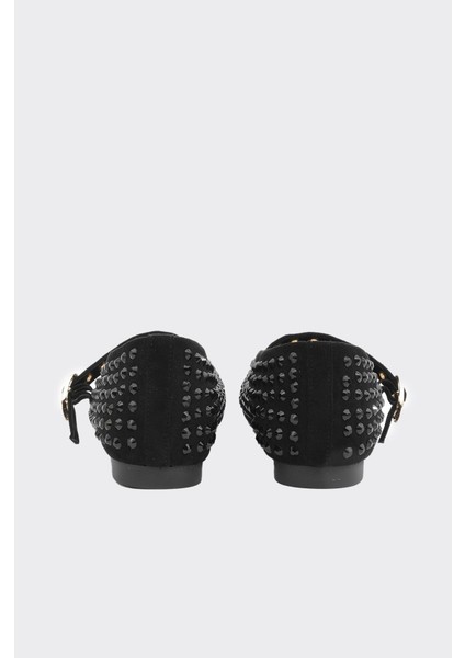 Taş Aksesuarlı Bilekten Bantlı Kadın Babet fırsatları