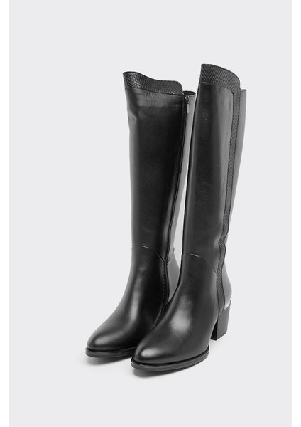 Hakiki Deri Kalın Topuklu Kadın Çizme fiyatları