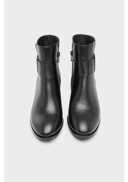 Tokalı Fermuarlı Hakiki Deri Kadın Bot modelleri