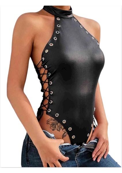 Tegan Fantezi Yanları Kuş Gözlü Yandan Bağlamalı Seksi Babydol TG275426