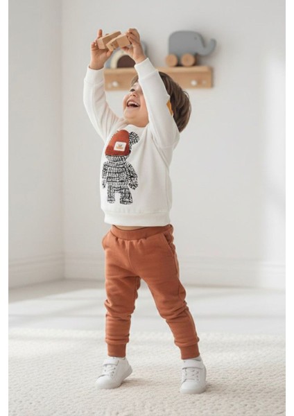 Ayıcık Baskılı Erkek Çocuk 2’li Mevsimlik takım - Kiremit fiyatları