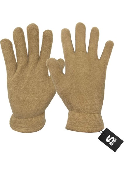 3'lü Kışlık Set Polar Bere, Eldiven, Boyunluk - Warm - Kum - (SBLN.008) fırsatları