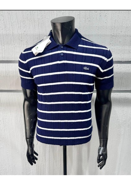 Premium Erkek Lacivert Çizgili Polo Yaka Tişört fiyatları