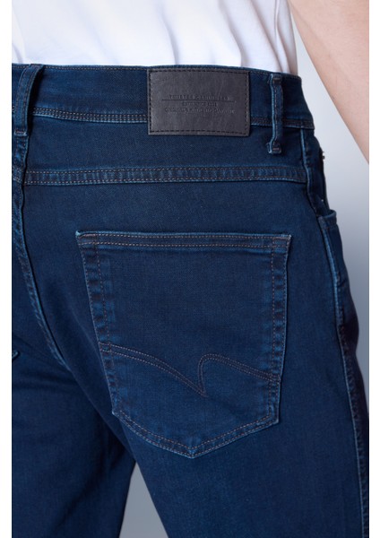 Nevada 807-08 Zift Haki Rahat Kalıp Likralı Erkek Kot Pantolon Koyu Lacivert fırsatları