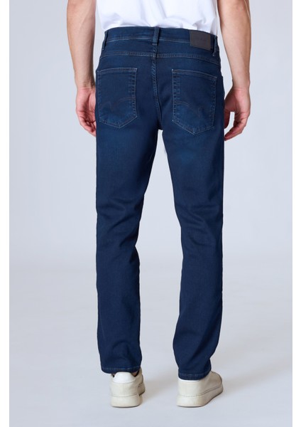 Nevada 807-08 Zift Haki Rahat Kalıp Likralı Erkek Kot Pantolon Koyu Lacivert indirimleri